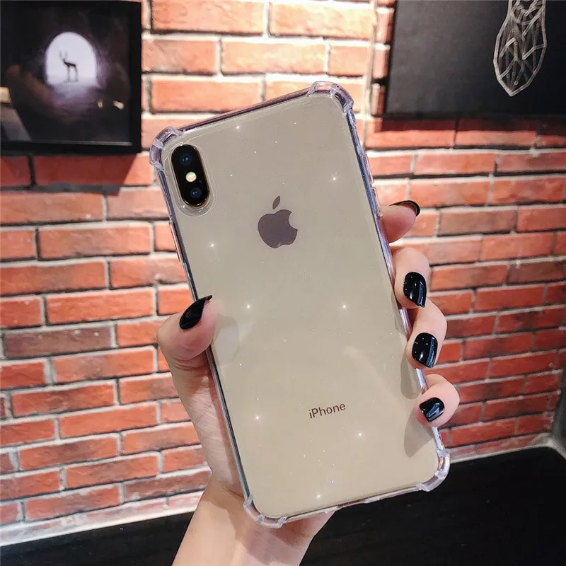 Блестящий чехол для телефона Gypsophila iPhone XR XS Max X 8 7 Plus 6 6S прозрачный мягкий
