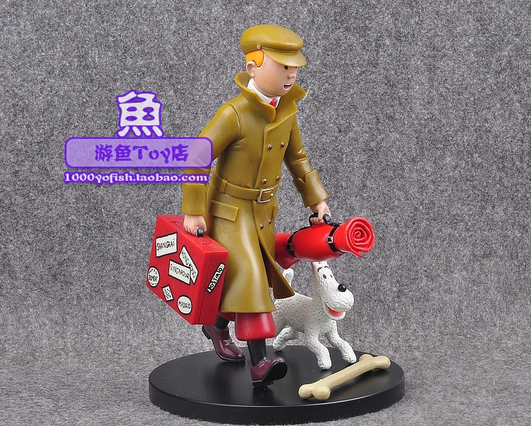 

Vogue Comic Herge The Adventures Le Lotus Bleu Blue lotus Tintin & Milou Snowy Travel Figure Toys