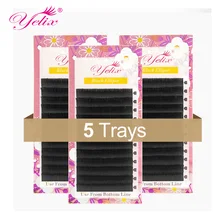 Матовые черные плоские ресницы для наращивания, норковый эллипс, накладные ресницы для наращивания, спилок, натуральный светильник, мягкие ресницы, 5 шт