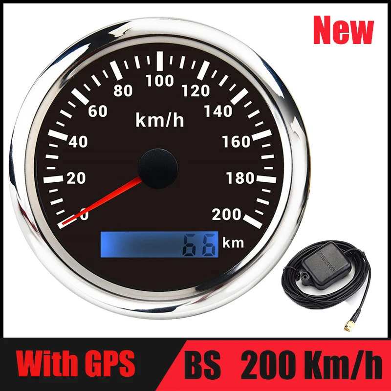 Wasserdicht rostfrei Boot Auto GPS Tacho Tachometer Kilometerzähler Rot LED 85mm 