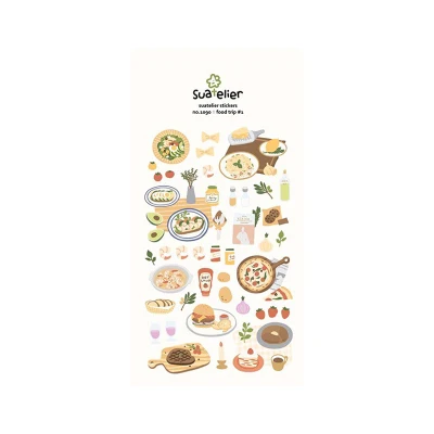 SONIA Daily Paper Sticker DIY Decorative Diary Scrapbook Planner Journal Stickers Kawaii Stationery School Supplies Papeleria C12 Food travel