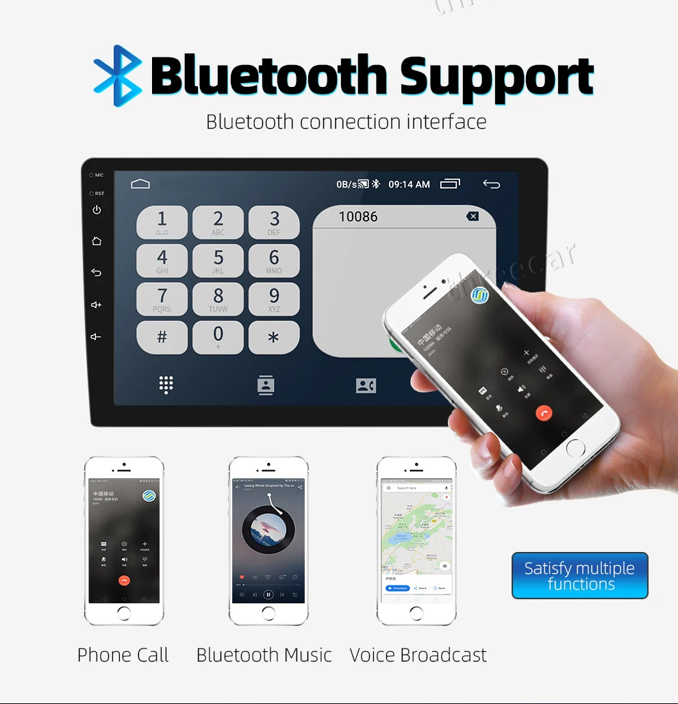 2 din Car Android 8.1 Multimedia Player Quad Core 2 din car radio Split Screen GPS navigation Wifi