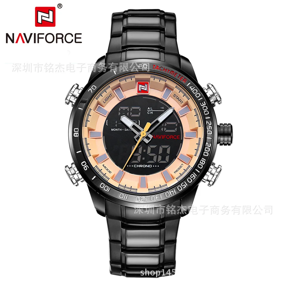 

Naviforce Xiang 9093 Hot Selling Men Sports Watch MEN'S Watch Waterproof LED Dual Display Multifunction Quartz Watch