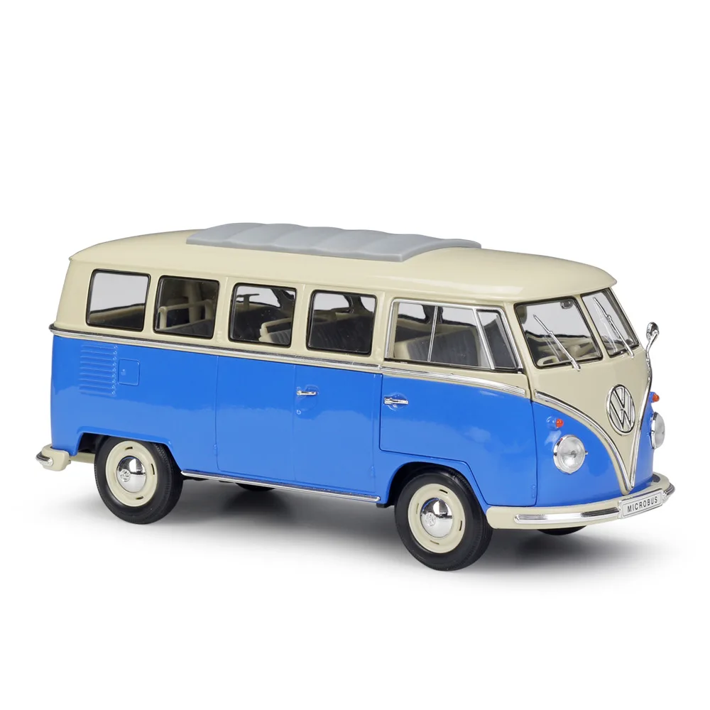 WELLY литье под давлением 1:18 Масштаб 1963 VW T1 автобус высокий симулятор Ретро модель автомобиля металлический сплав игрушечный автомобиль для детей Коллекция подарков