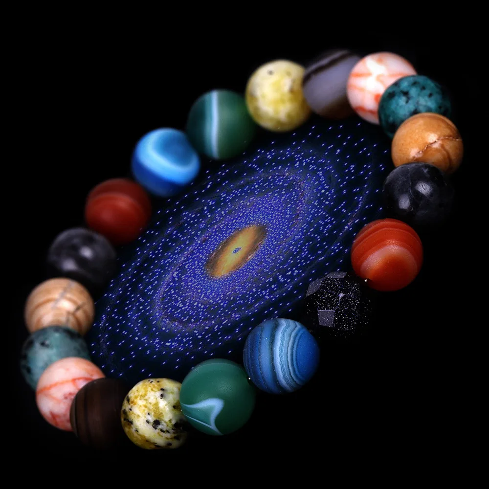 

Solar System Starry Sky Planets Beaded Bracelet 7 Chakra Bracelets Rock Stone Beads Bracelet for Men Women Jewelry Gifts