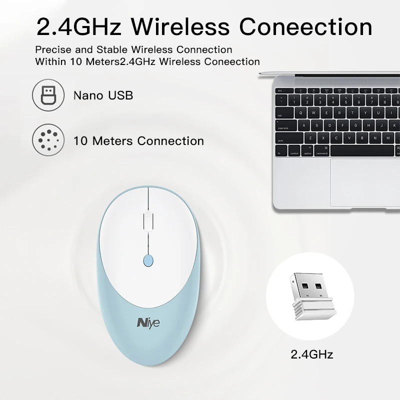 Мышь компьютерная беспроводная Бесшумная эргономичная 2 4 ГГц|Мыши| |