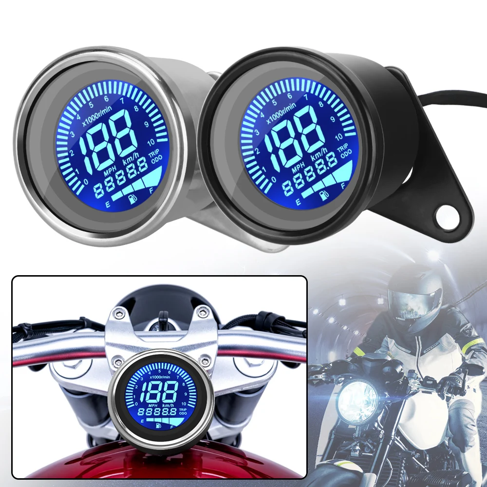 LED LCD Tachometer Anzeige Retro LCD Kilometerzähler Roller ATV Meter Motorrad  Digital Tacho Universal Fuel Meter - AliExpress