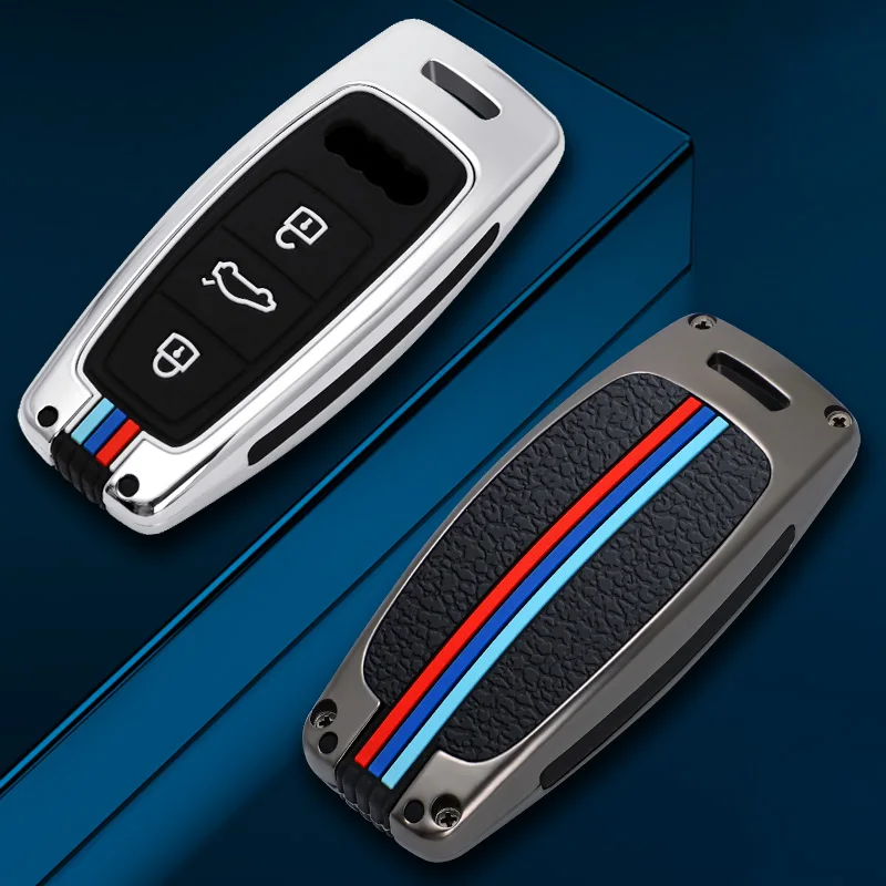 Custodia/cover per Chiave/telecomando in lega di zinco per Audi A6L A7 A8 Q8 Etron C8 D5 2019 2020 Car Key Cover Holder Shell Skin - H9b8f05fbc67247268292b0ef683aa06dm