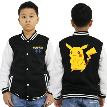 

New Pokemon Print Baseball Jacket Toddler Baby Hoodies Casual Hoody Kids Outerwear 2019 Spring Autumn Boys Girls Clothes Tops