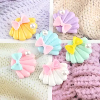

10 Pcs/lot Cute Cartoon DIY Resin Patch Pearly Shells Figurine Crafts Toy Hair Storage Box Accessories Kids Craft Toy