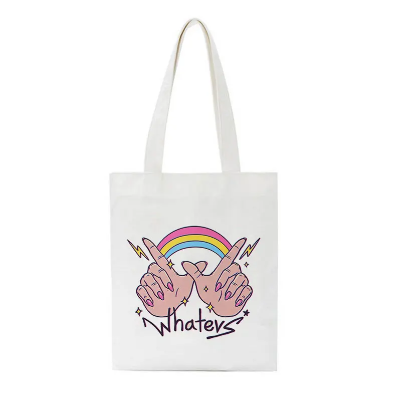 Холщовые сумки через плечо с абстрактным мультяшным принтом Happy Pride Rainbow|Сумки