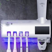 Toothpaste-Dispenser-Holder Brush Sanitizer Cleaning-Storage Bathroom Solar-Energy Disinfectant