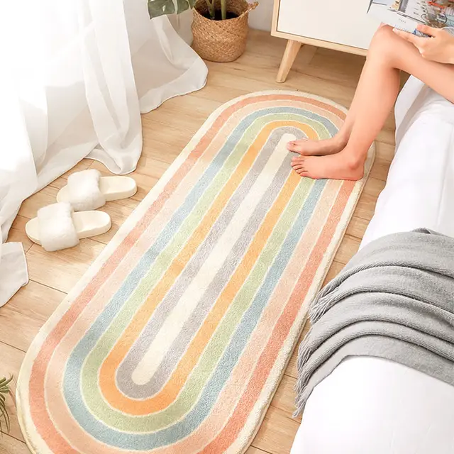 Bubble Kiss Cartoon Soft Long Carpet For Bedroom Bedside Non-Slip Tatami Floor Mat Children's Room Decor Cashmere Area Rugs Type 14