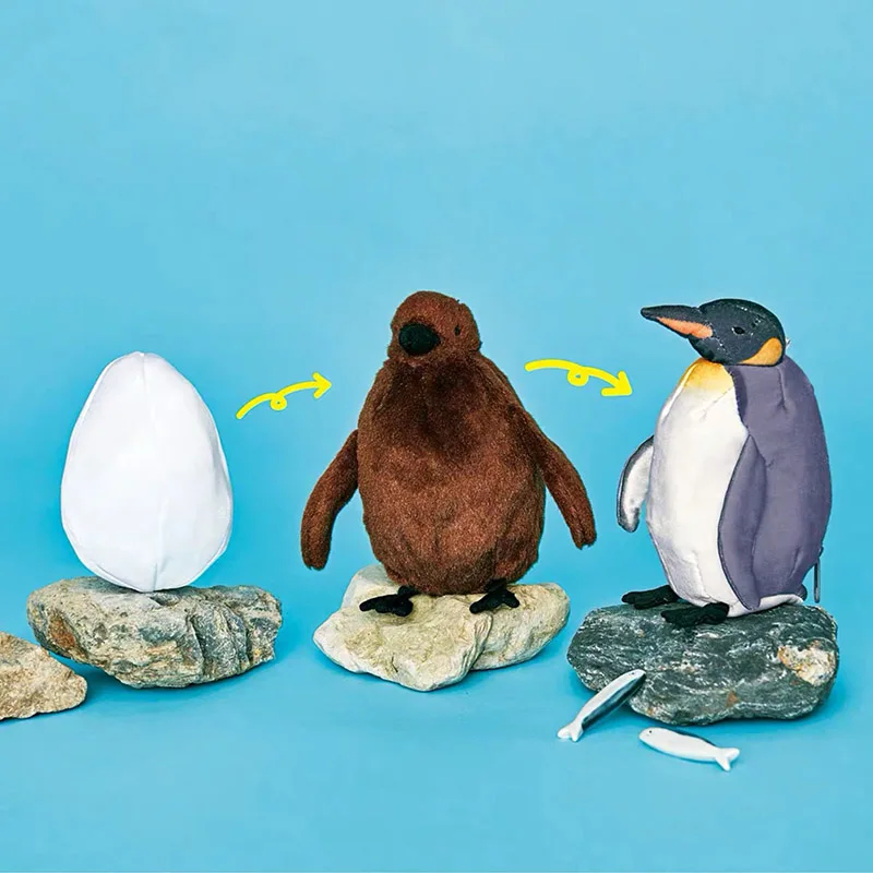 18cm Penguin 3 in 1 Plush Toy Penguin Growth Plush Keychain Change Process of Penguin Birth Aquarium Penguin Stuffed Animal Doll