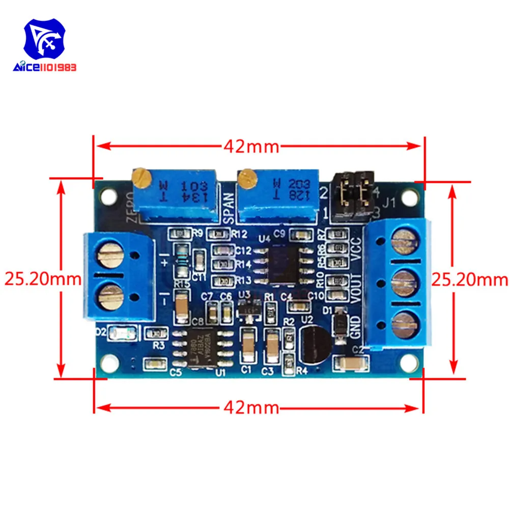 Diymore модуль напряжения 0-20 мА/4-20 мА до 0-3,3 В/0-5 В/0-10 в преобразователь напряжения