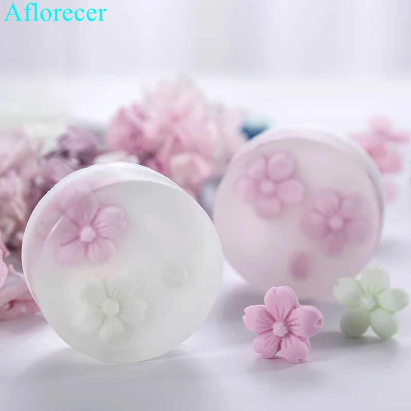 Silicone Mold 3D Cherry Soap Mold Silicone Soap Making Molds Cute Flower Round Resin Mould For DIY Home Handmade Craft