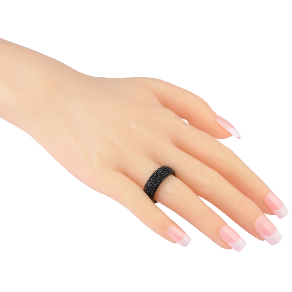 Stainless Steel Crystal Ring For Men Women Jewelry Gift