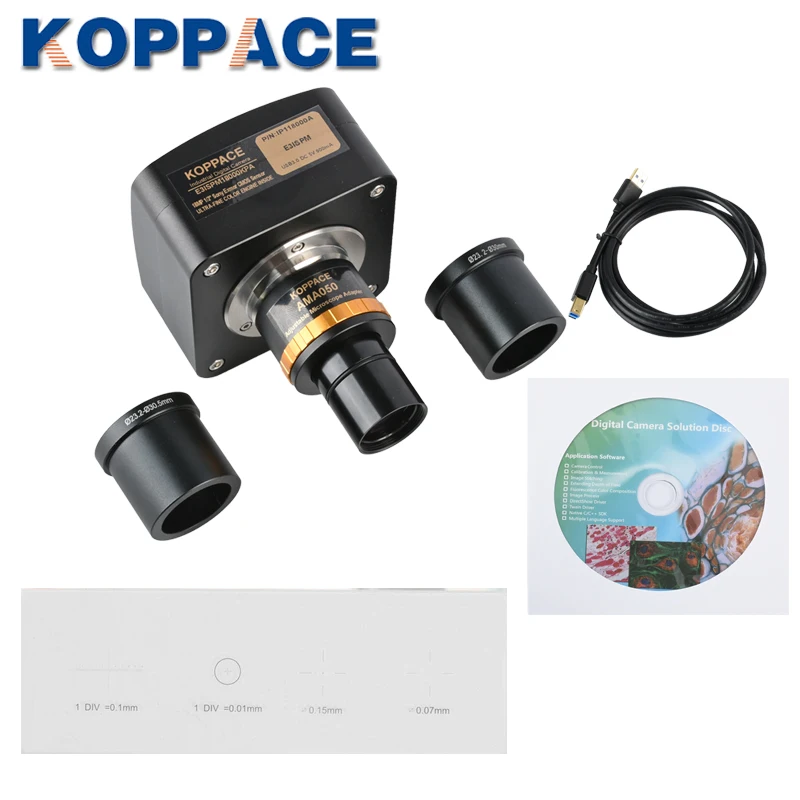  KOPPCE 18 million pixels50 Frame preview speedmicroscope camera0.5X Adjustable focus industrial cam