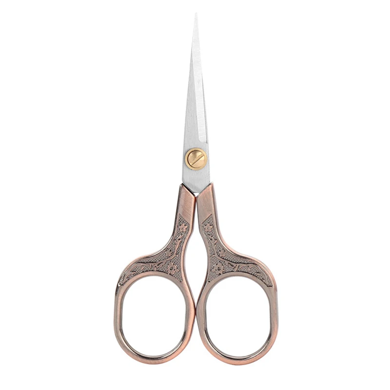 Red copper Мини из нержавеющей стали винтажные ножницы канцелярские швейные ткани резак вышивка портновские ножницы нить инструмент для швейных ножниц - Цвет: Red copper