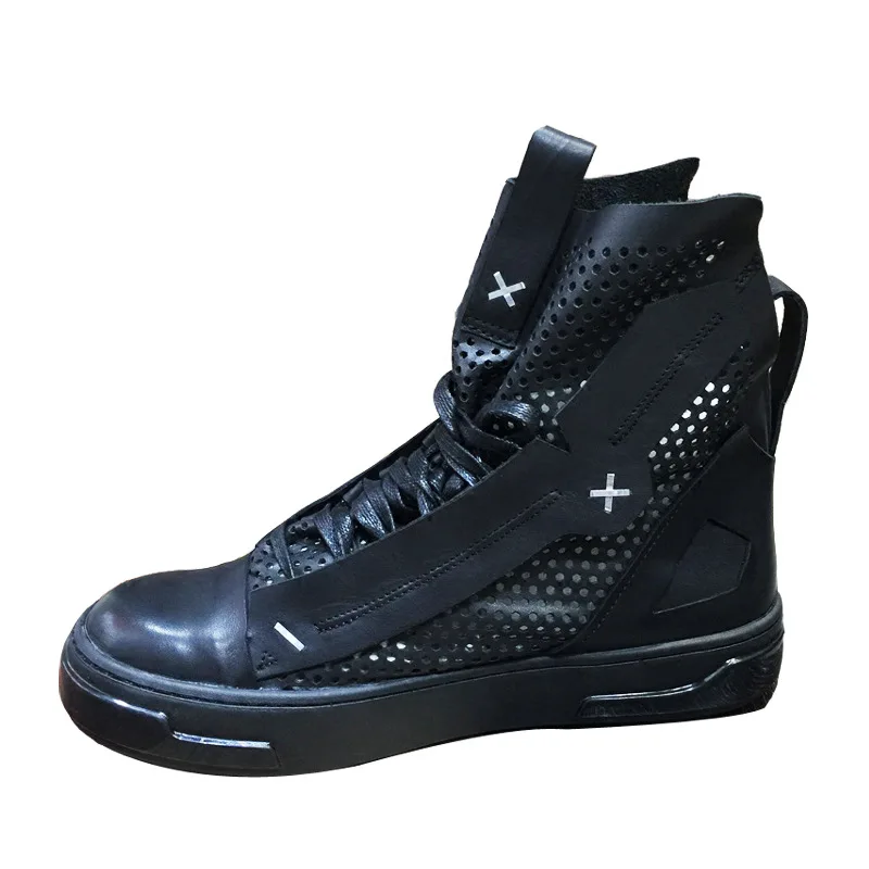 

New leather men sneakers breathable movement true leather shoes comfortable and cool high leather casual shoes for men