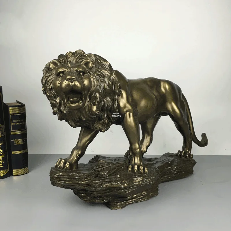 1" имитация искусства ремесло статуя Leone бюст исследование полная длина Портрет Мода украшения GK фигурка игрушка коробка 35 см V999