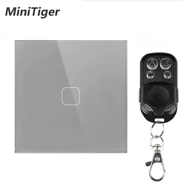Minitiger ЕС/Великобритании Стандартный серый умный дом Беспроводной дистанционного Управление светильник Переключатель 1/2/3 RF433 дистанционного Управление настенный сенсорный переключатель
