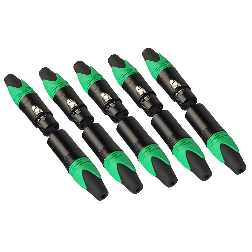 5 Pairs XLR Connector Male and Female Microphone Mic Audio Adapter DIY Parts