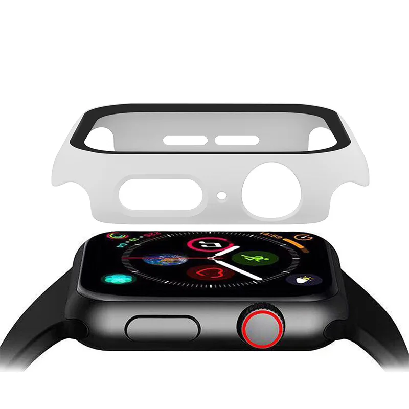 Чехол+ закаленное стекло для Apple Watch 44 мм 40 мм серия 5 4 3 2 1 Защитная крышка для экрана бампер чехол для iwatch 5 4 3 2 1 42 мм 38 мм