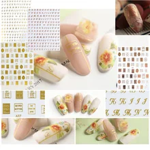 Новейшая WG-637-642, Английский алфавит, 3d стикер для дизайна ногтей, наклейка для ногтей, штамповка, экспорт из Японии, дизайнерские стразы, украшения