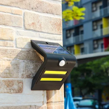 

Solar Motion Detection Wall Lamp IP65 Three Lighting Mode Black/White Shell Main Light Source White Light+Atmosphere Light Color