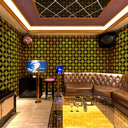 Modern Waterproof 3D Wall Papers KTV Room Gold Foil Reflective Wallpaper Roll  for Bar Shop Ball Walls Background  Mural