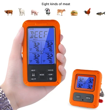 

Digital thermometer Timer Wireless Digital Backlight Food Meat Temperature Meter Gauge with Probe Kitchen IPX7 Cooking BBQ Tool