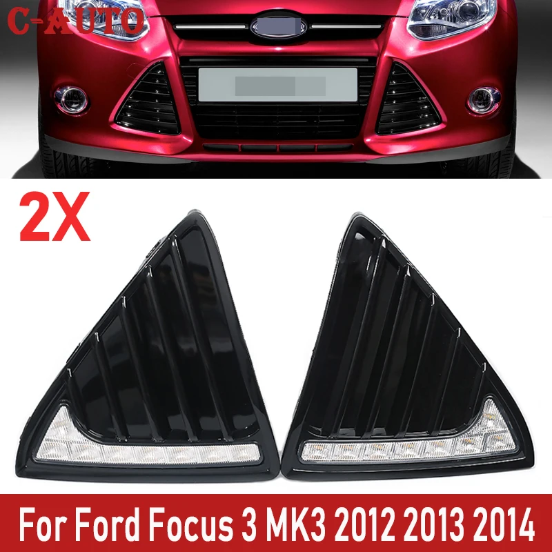 

2Pcs/Set 12V LED Car Daytime Running Lights Fog lamp waterproof with dimming style Relay For Ford Focus 3 MK3 2012 2013 2014