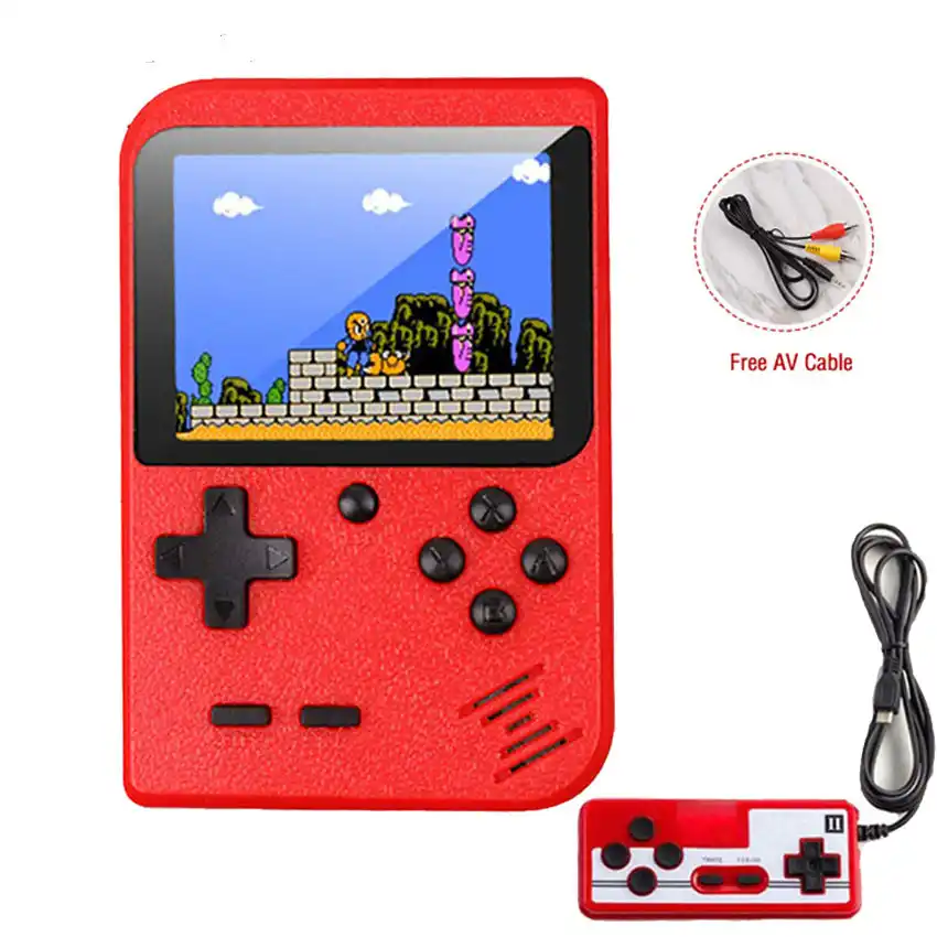 2020 New Built-in 400 Games 1000mAh Battery Retro Video Handheld Game Console+Gamepad 2 Players Doubles 3.0 Inch LCD Game Player