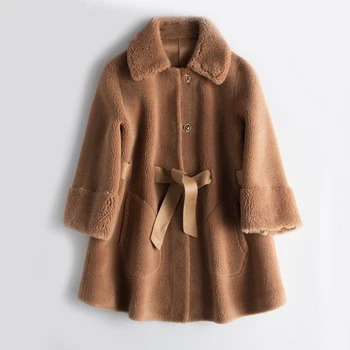 

Coat Real Female Fur 100% Wool Jacket Women Autumn Winter Coat 2020 Korean Sheep Shearing Jackets Coats Vintage Tops Hiver 858