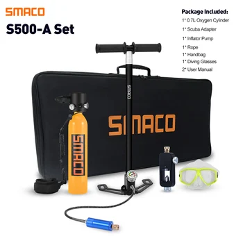 

SMACO S500 700ml Scuba Diving Tank Equipment Mini Scuba Dive Cylinder Scuba Diving Oxygen Tank Bag Snorkel Dive Tank