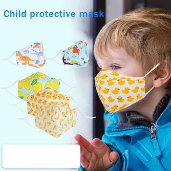 

RePinklax Baby Boy Masks Summer Cute Cartoon Printed Masks Fashion Children Girls Cotton Comfortable No Valve Kids Masks