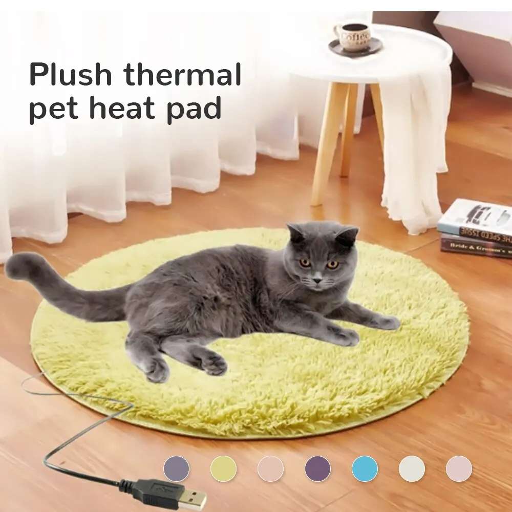 

Leak-proof Cat Dog Heating Pad Pet Electric Heater Blanket Plush Mat Bed Warm Carpet USB Animals Bed Heater Mat Pad 40cm#