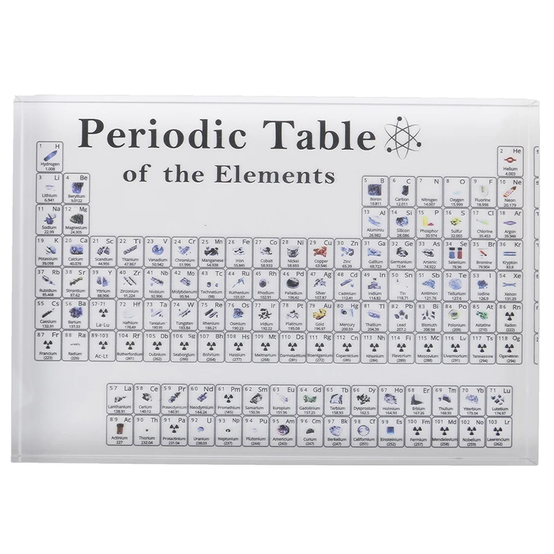 Acrylic Periodic Table Display With Real Elements Kids Teaching School Day Birthday Gifts Chemical Element Home Decor | Дом и сад