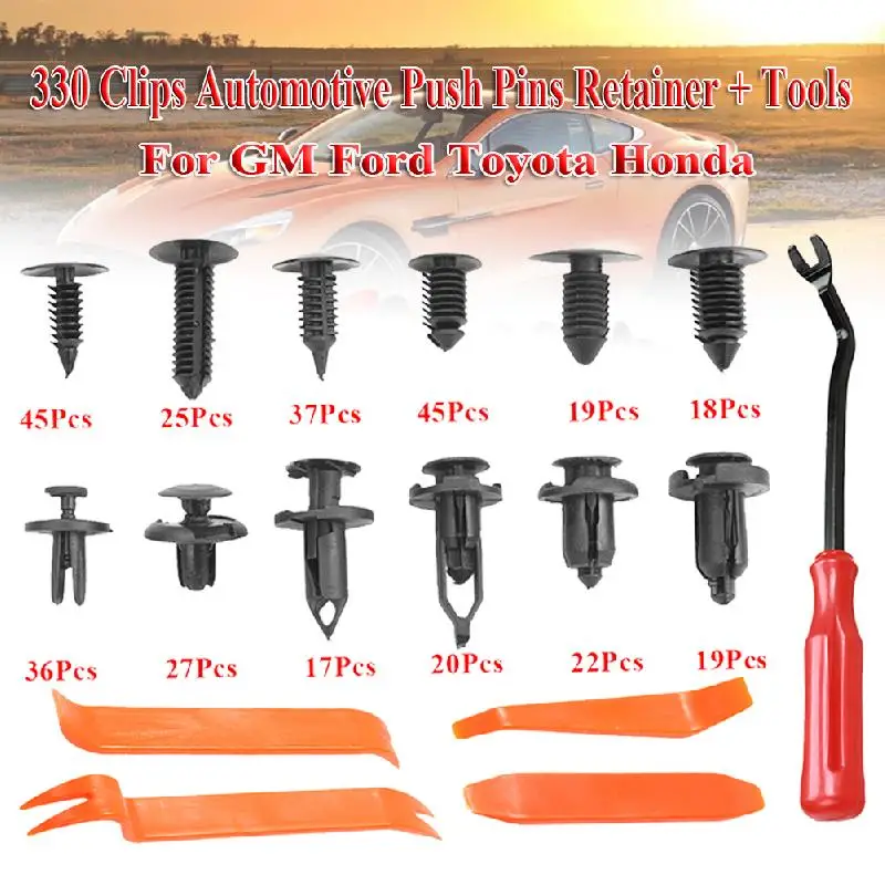 

Car Body Push Retainer Pin Rivet Fasteners Trim Moulding Clip Expansion Screws Kit New For GM Ford Toyota Honda +Tools