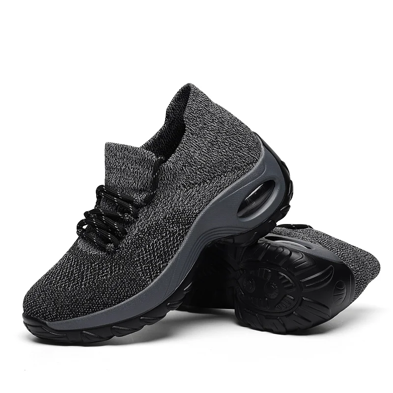 breathable Spring Autumn Women Cushion Sneakers Shoes Sports Running Sneakers for Women Yellow Increasing Height
