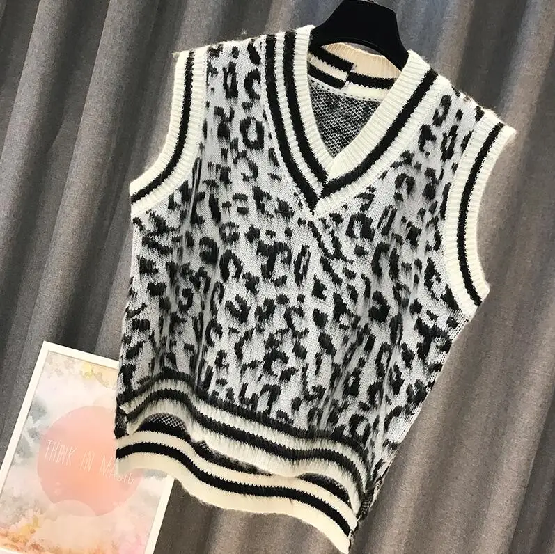 sueter mujer invierno womens leopard sweaters spring fall winter blusas sweater pullovers vest tops plus size camisetas | Женская одежда