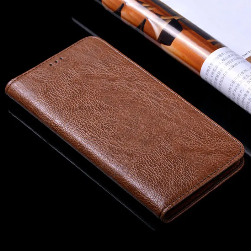 Brown Ретро личи из искусственной кожи чехол для Xiaomi Redmi 7 7A 8 8A Note 8 pro 8, 6 комплектов/партия, 6A 4 5 плюс 5A бумажник дизайн fundas без магнита, 4A 4X - Цвет: Brown