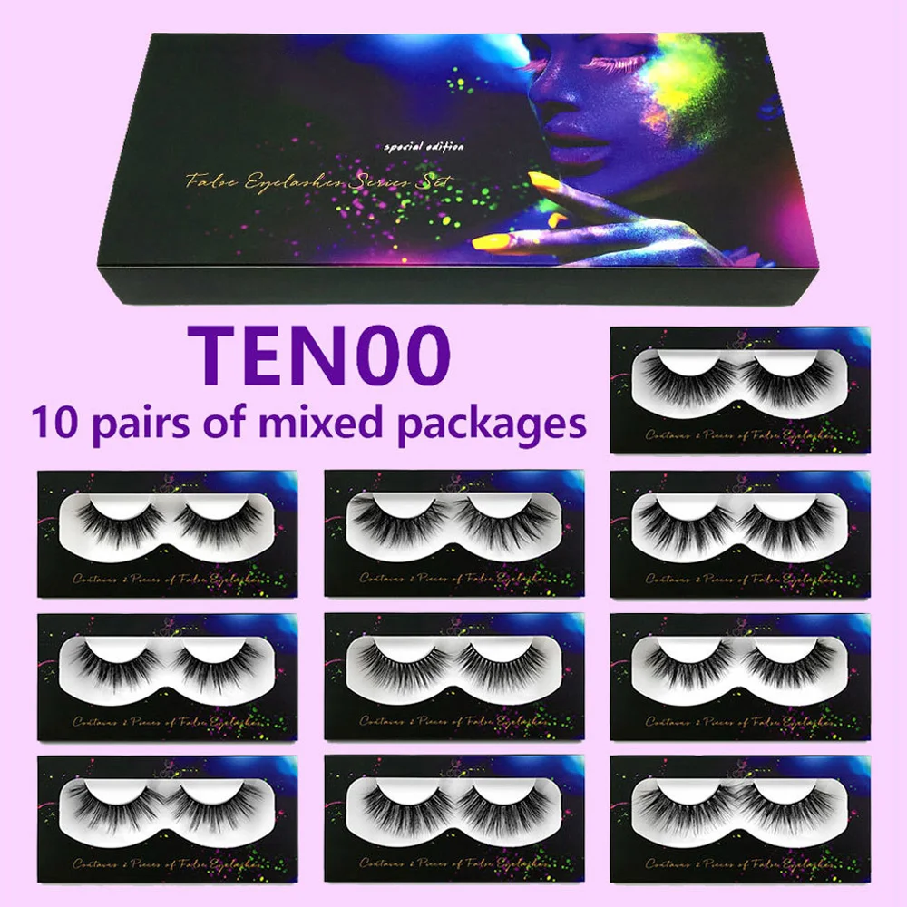 10 Pairs/set Natural Thick 3D False Eyelashes Mixed Models Fashion Eyelash Lashes Extension Supplies Big Eye Tools | Красота и