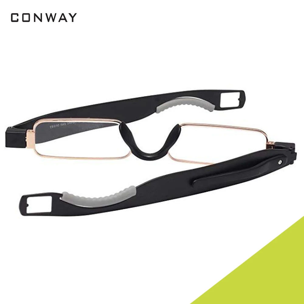 Складные очки для чтения Conway, вращающиеся на 360 градусов, портативные очки для чтения с зажимом для ручки, легкие TR90, карманные трубки для чтения для мужчин и женщин