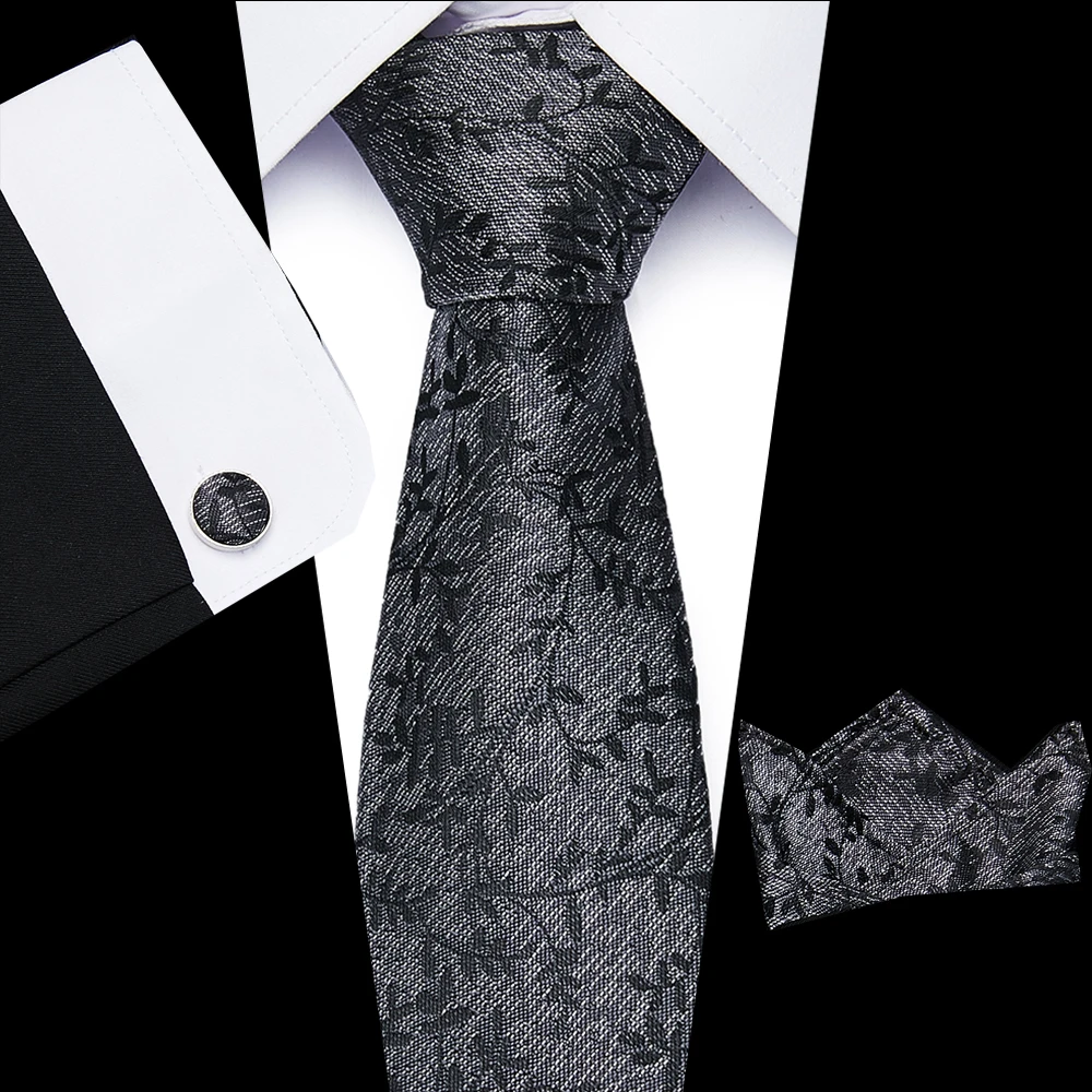 

New Designer Gold Gray Mens Ties 100% Silk Plaid Print Pattern Casual Style Ties Set Suit Wedding Patry Drop Shipping
