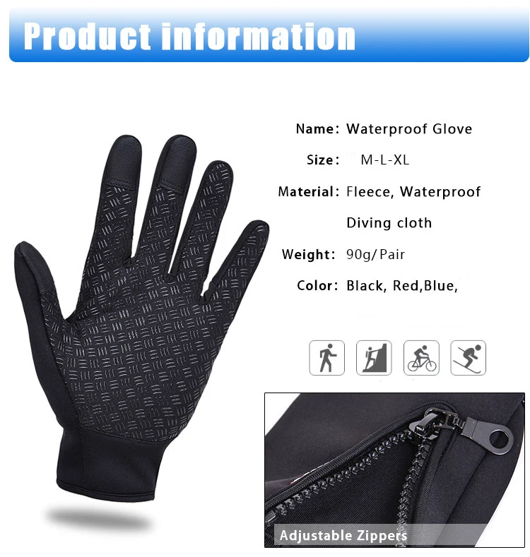 Ветрозащитные и водонепроницаемые зимние велосипедные перчатки для мужчин и женщин из искусственной кожи, теплые Ciclismo Guantes