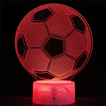 

GiC Soccer Souvenir Football LED 3D Ball NightLight Acrylic Night Lamp Light With Touch And Remote Lamps Lights Kids Decoration