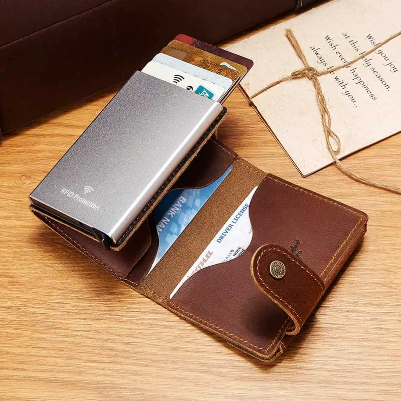 Slim Male Walet Luxury Hasp Purse Short Men Wallets Genuine Leather Bank Card Holder Credit Travel Credential Coin Money Bag