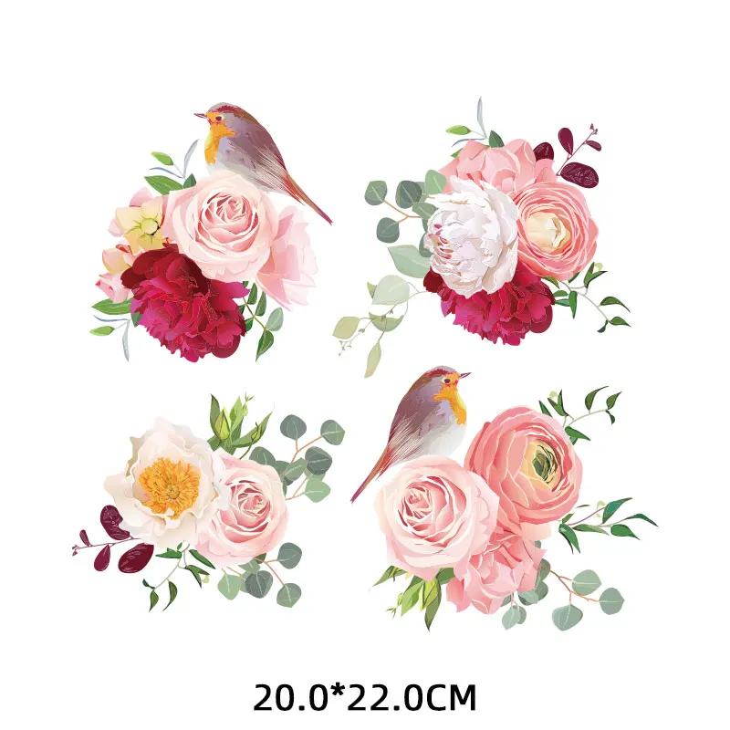 Flower Patch Iron-on Transfers for Clothing Thermoadhesive Patches Daisy Stickers Diy Flex Fusible Transfer Appliques Stripes